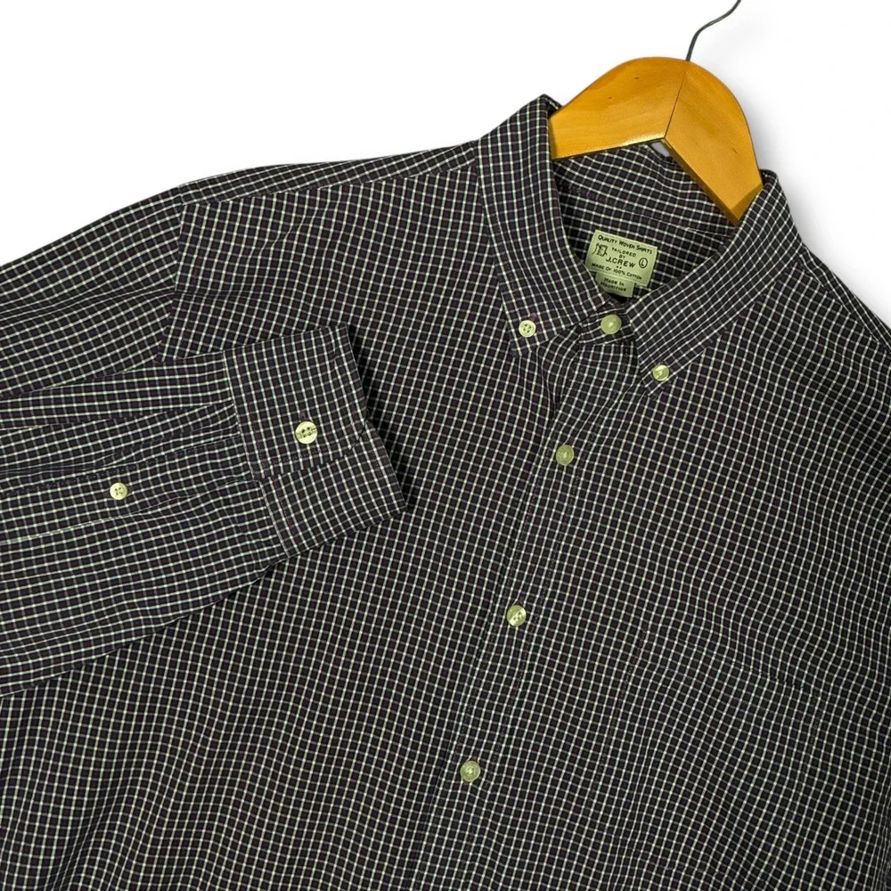 J. Crew Classic Fit Plaid Button Down‎ Shirt Long Sleeve Cotton Men's L